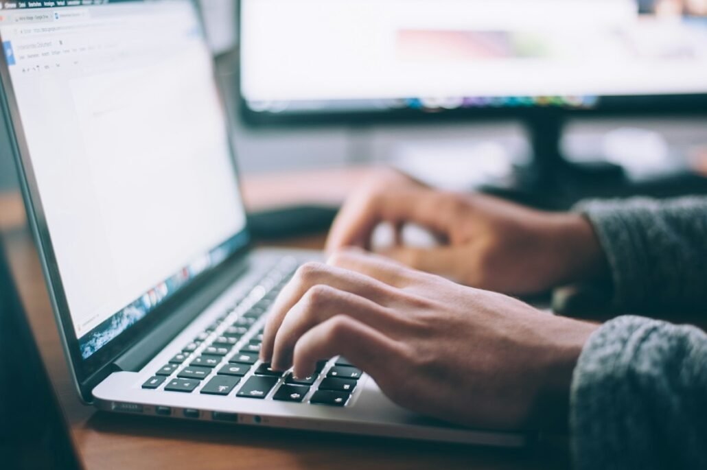 Person working on a personal website